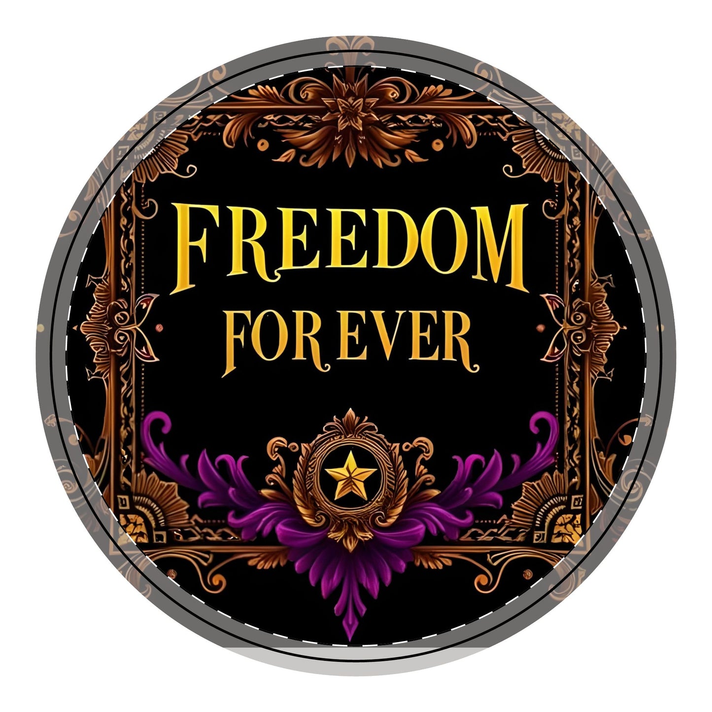 Wooden Hanging Sign — "Freedom For Ever" Patriotic Decorative Plaque