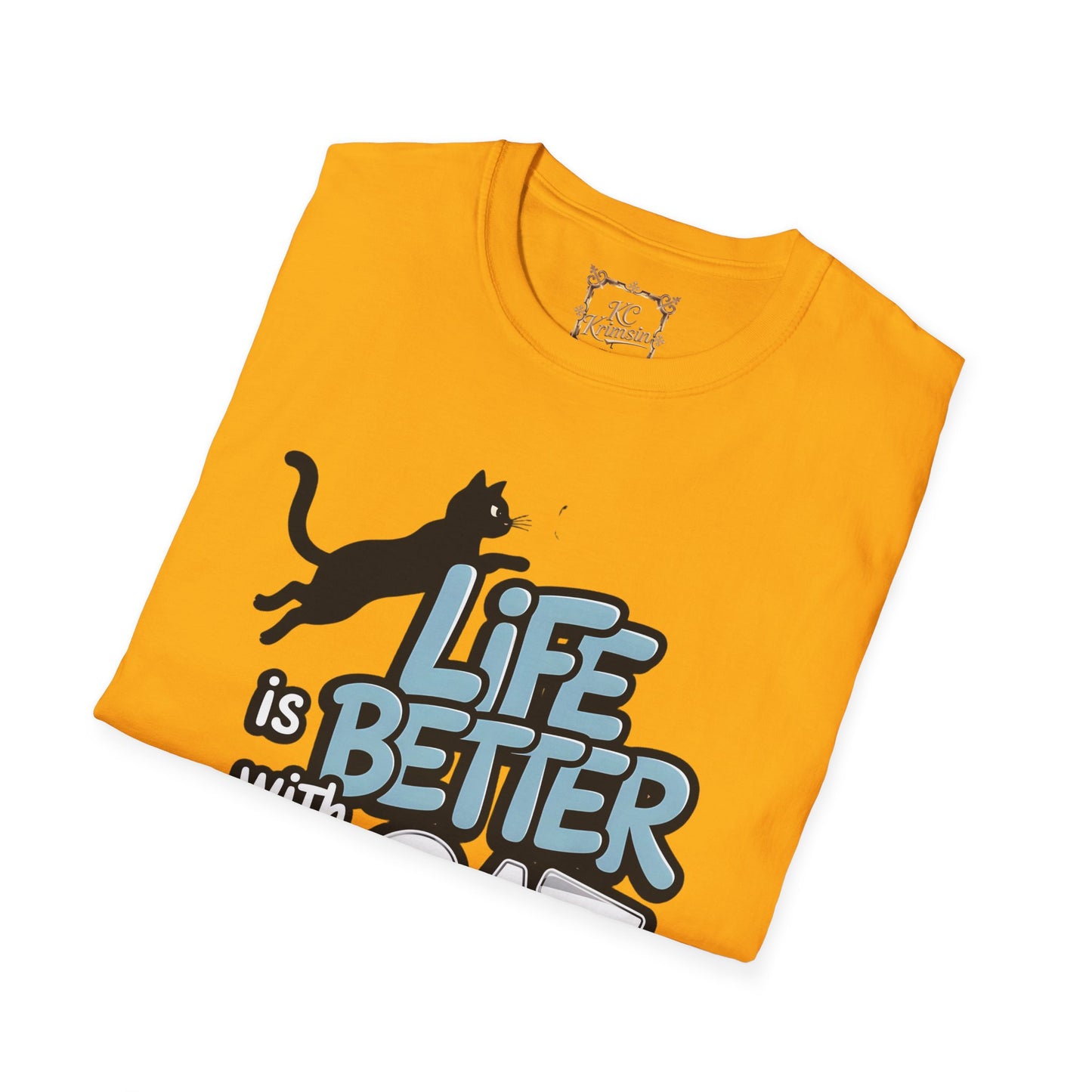 "Life is better with a Cat" tee, Unisex Softstyle T-Shirt
