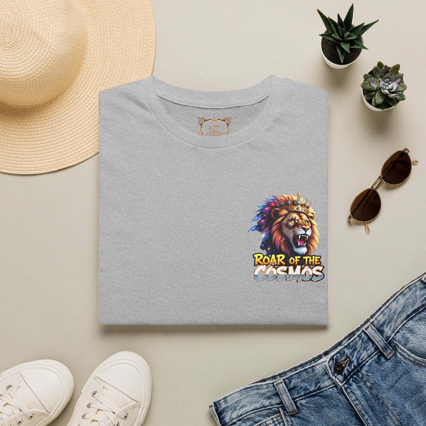 Roar of the Cosmos, King Lion double sided tee, Unisex Softstyle T-Shirt