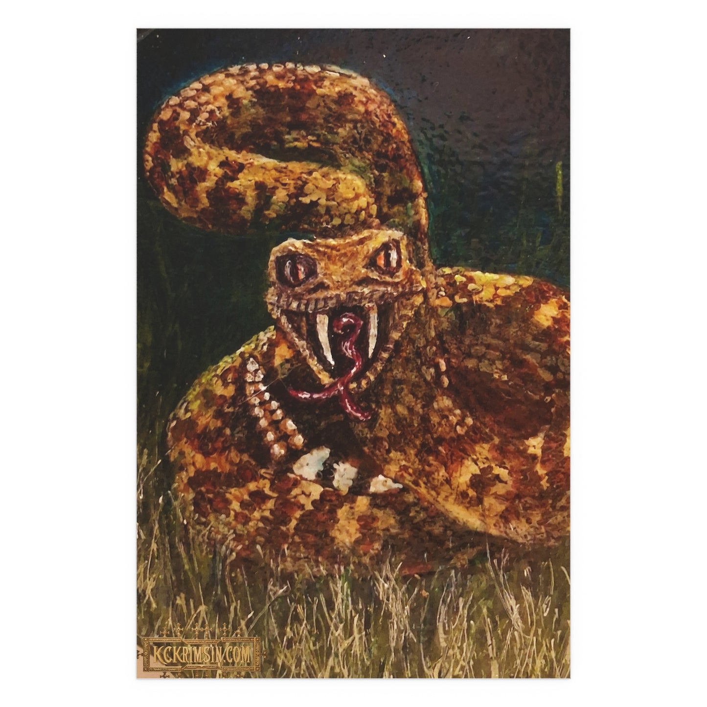 Desert Western Diamondback Rattlesnake Silk Poster — Southwest Fantasy