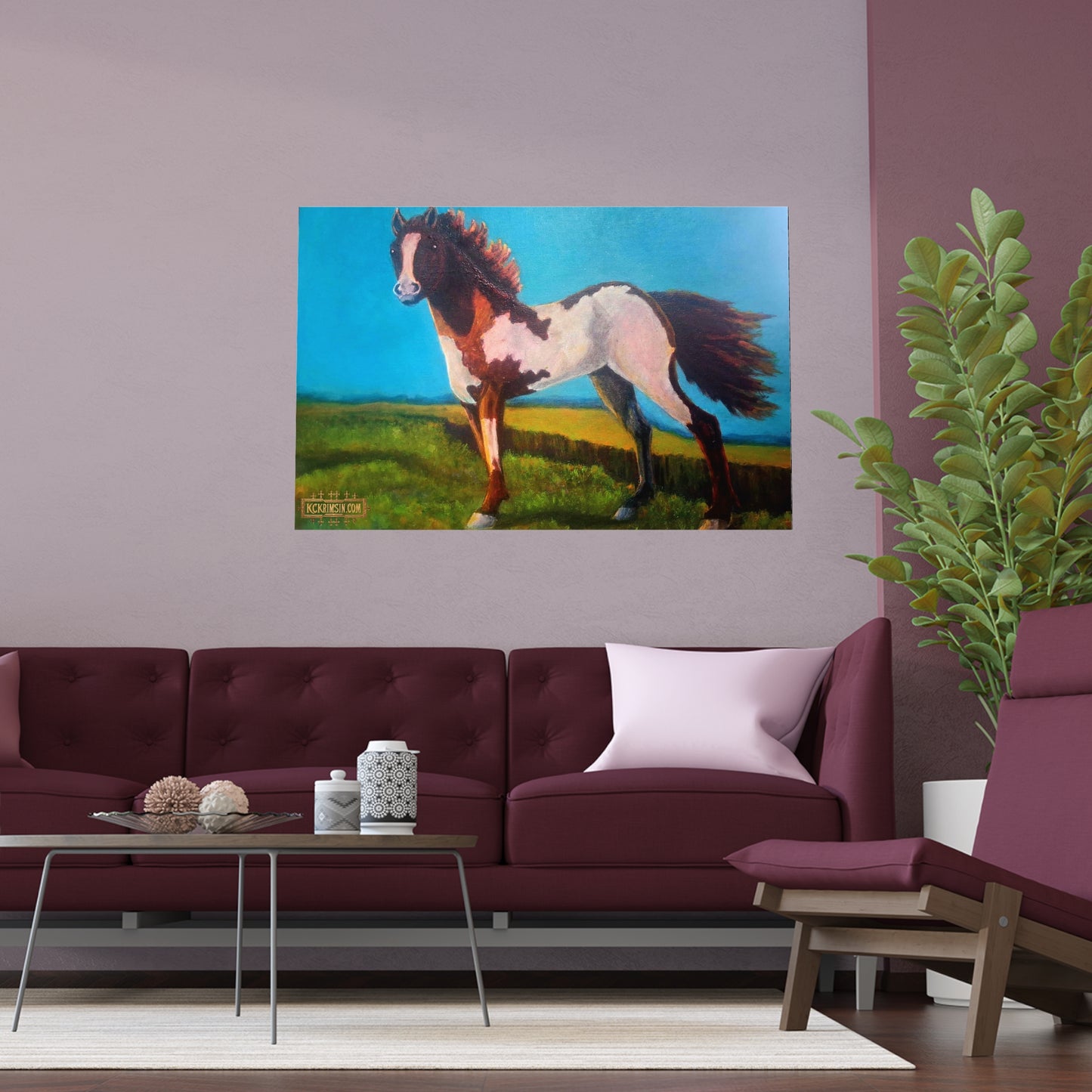 Wildfire Mustang Horse Desert Silk Poster — Southwest Fantasy Acrylic Print