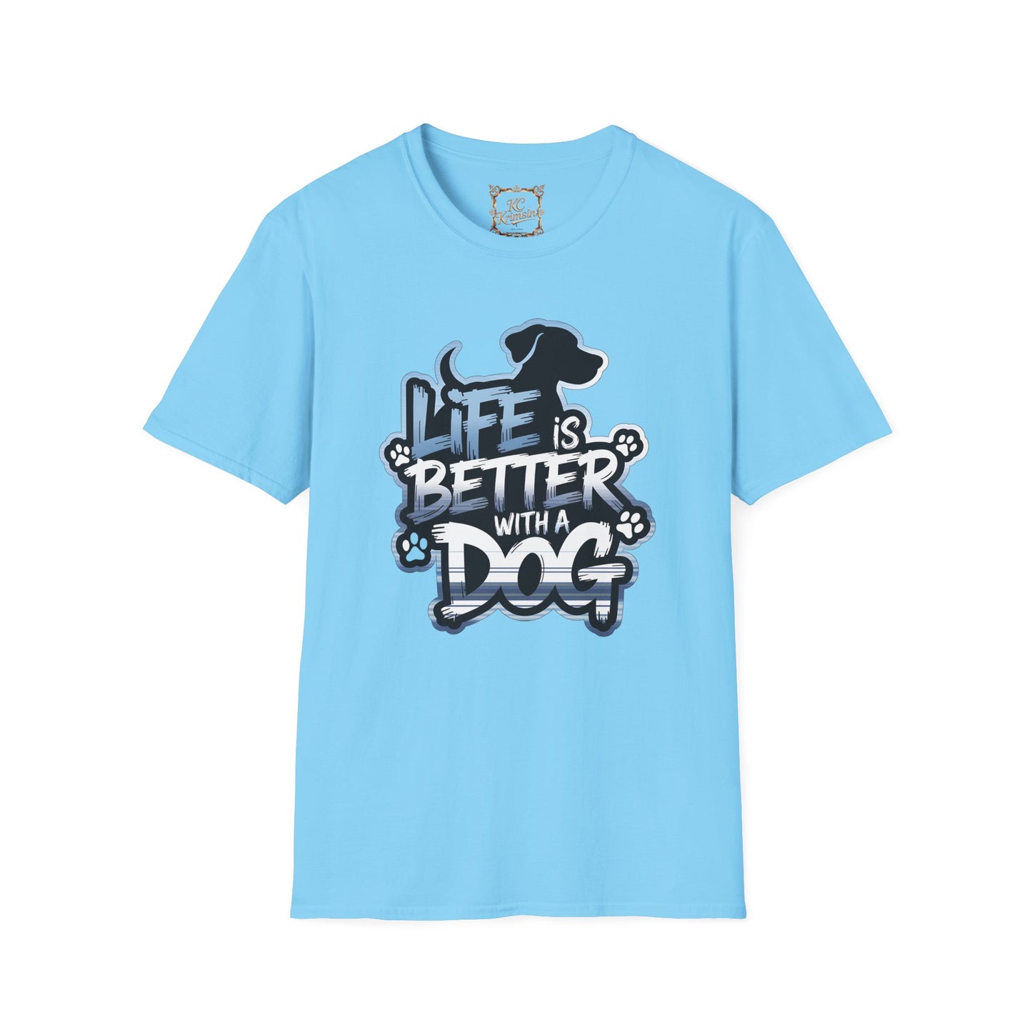 LIFE IS BETTER WITH A DOG tee, Unisex Softstyle T-Shirt