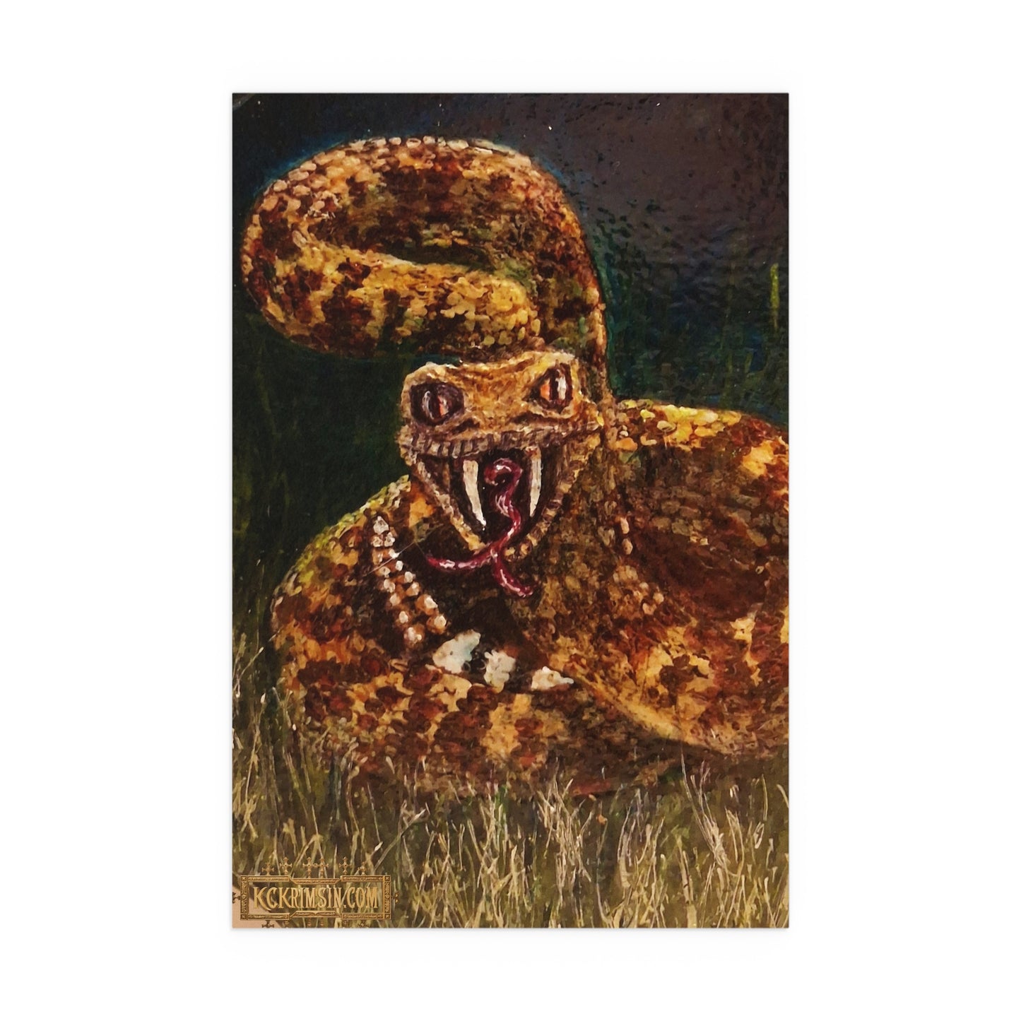 Desert Western Diamondback Rattlesnake Silk Poster — Southwest Fantasy