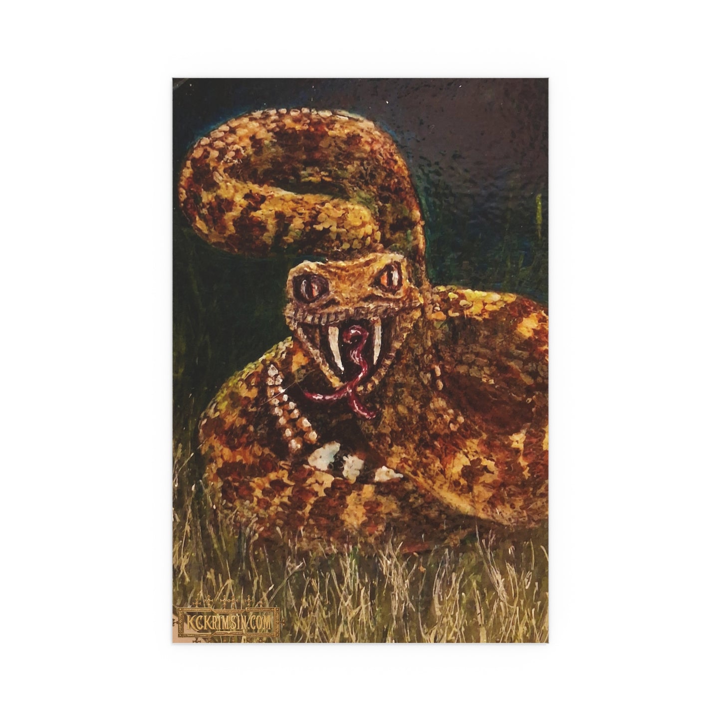 Desert Western Diamondback Rattlesnake Silk Poster — Southwest Fantasy