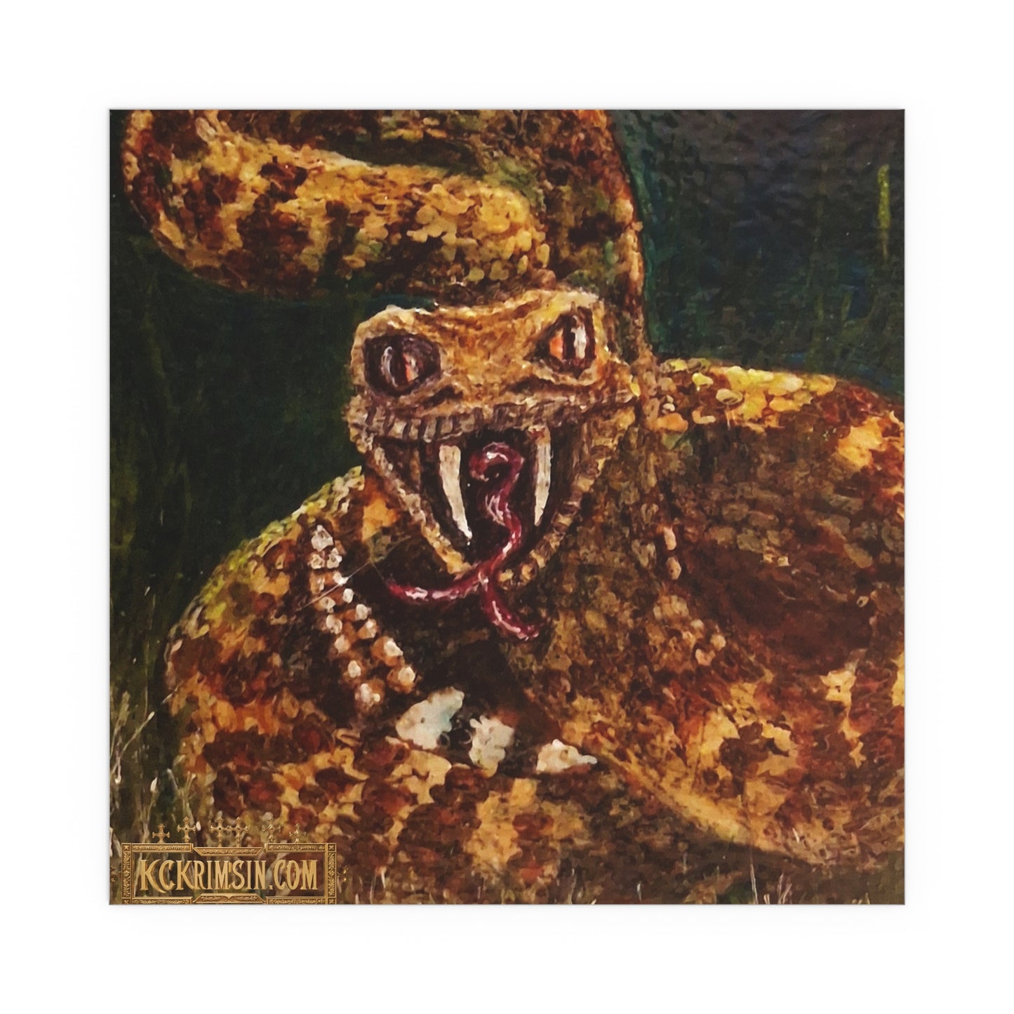 Desert Western Diamondback Rattlesnake Silk Poster — Southwest Fantasy