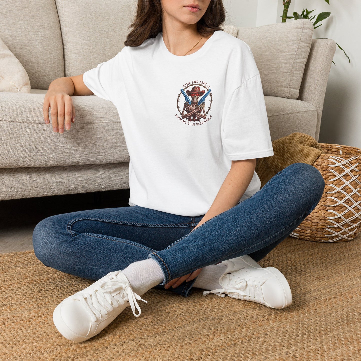 2nd Amendment Gunslinger T-Shirt dual print— "Come and Take It From My Cold, Dead Hands"