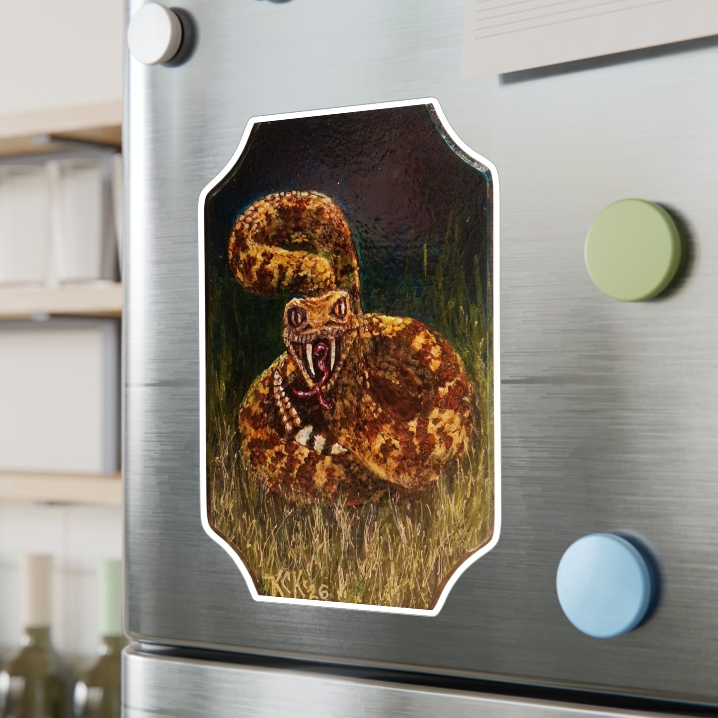Rattlesnake Strike Kiss-Cut Vinyl Decal – Realistic Snake Artwork Sticker