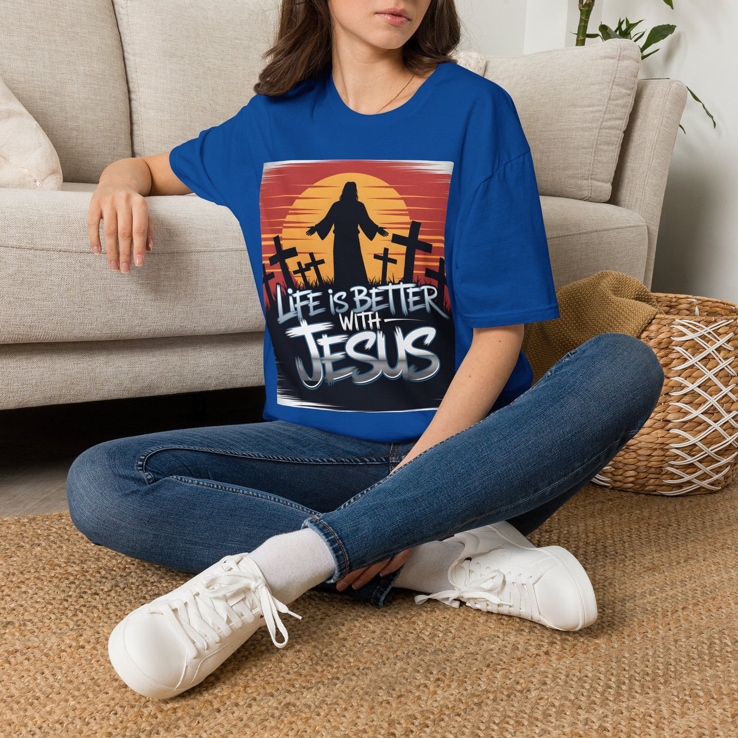 Life Is Better with Jesus Christian T-Shirt — Bold Silhouette Design