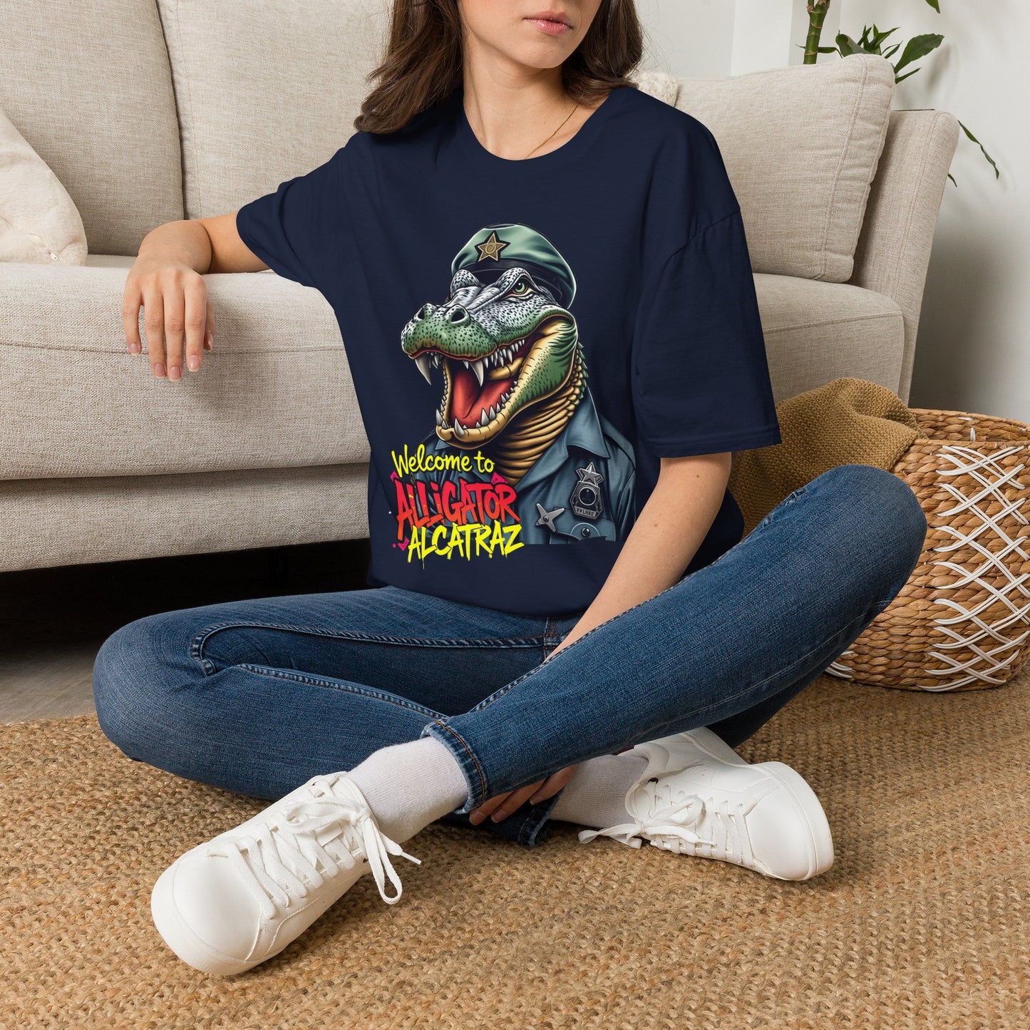 Alligator Alcatraz tee, by KC KRIMSIN Unisex Softstyle T-Shirt