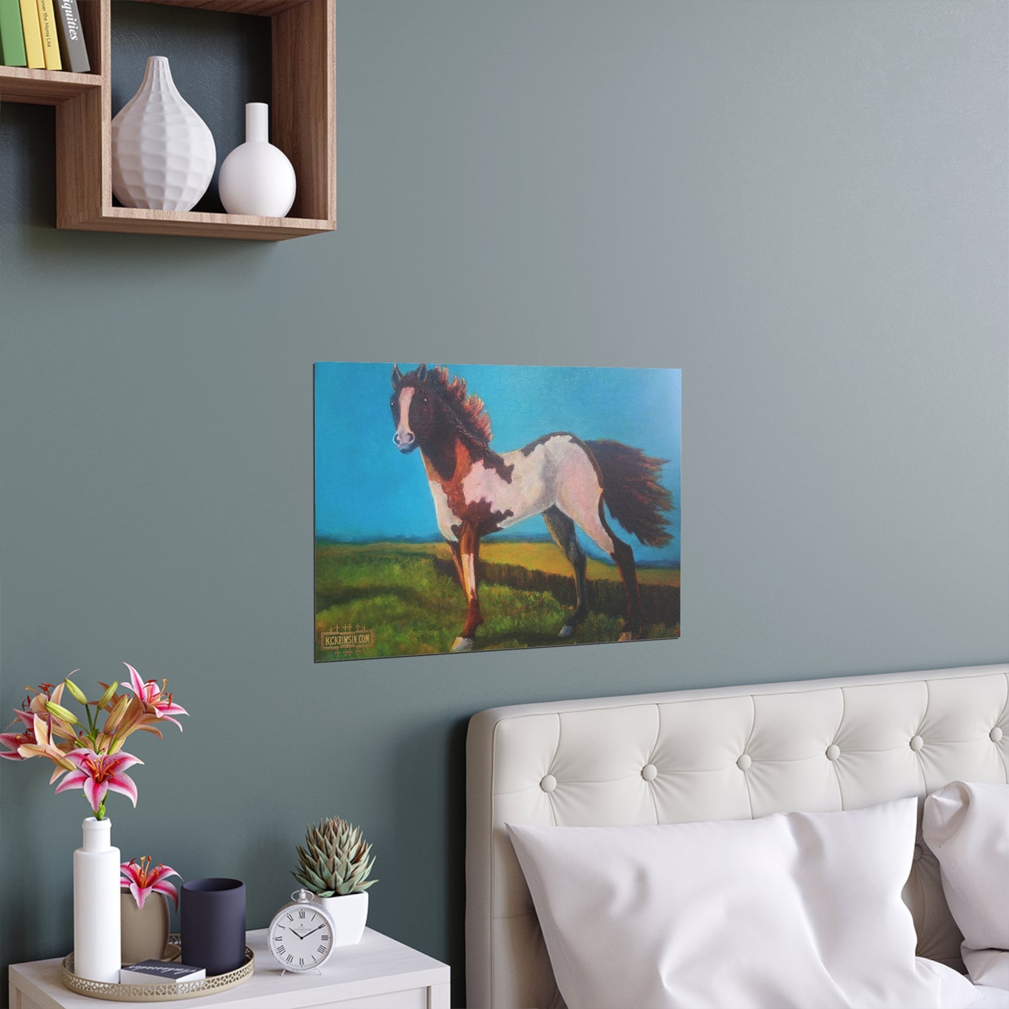 Wildfire Mustang Horse Desert Silk Poster — Southwest Fantasy Acrylic Print