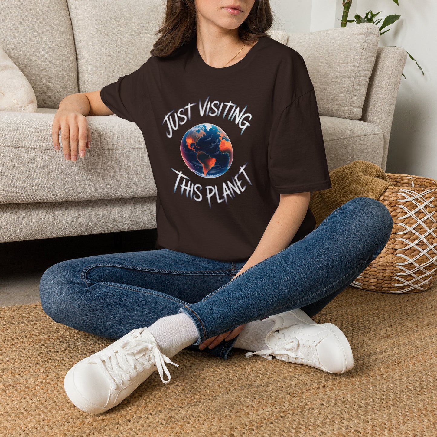 Just Visiting This Planet tee, Unisex Softstyle T-Shirt