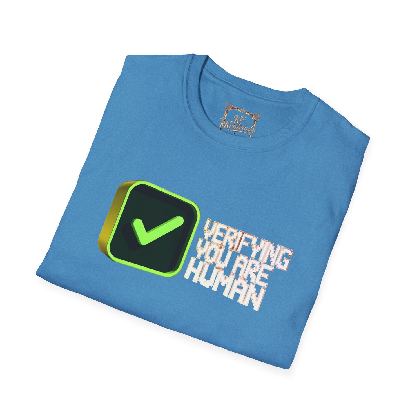 Verify you are HUMAN funny tee, Unisex Softstyle T-Shirt