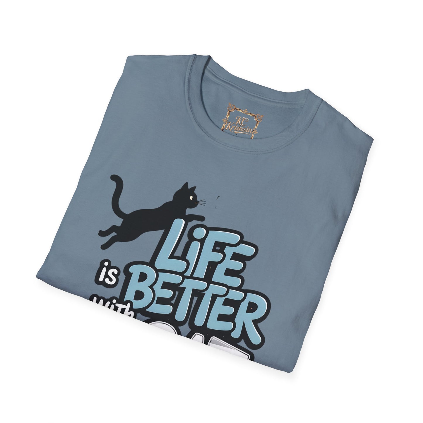 "Life is better with a Cat" tee, Unisex Softstyle T-Shirt