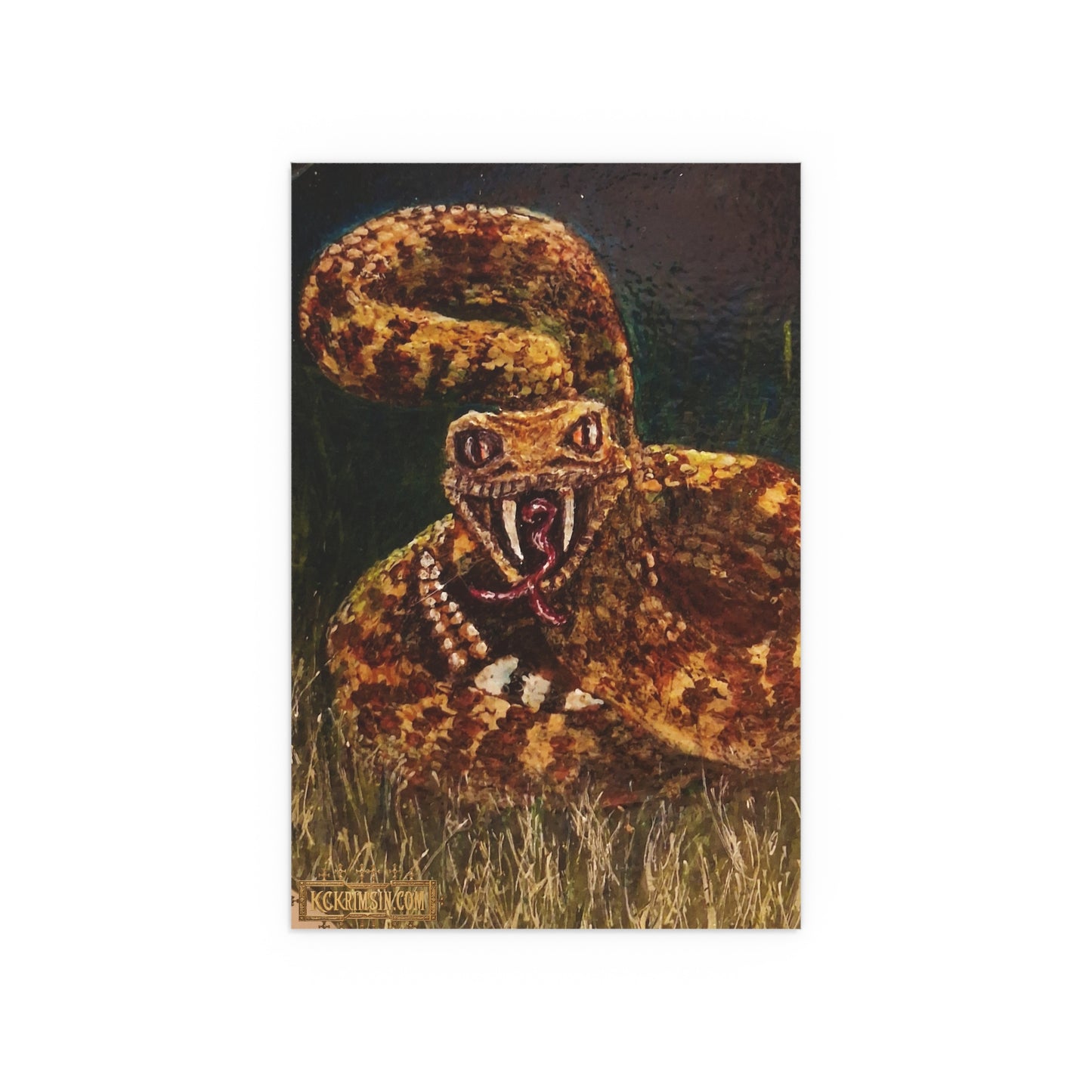 Desert Western Diamondback Rattlesnake Silk Poster — Southwest Fantasy