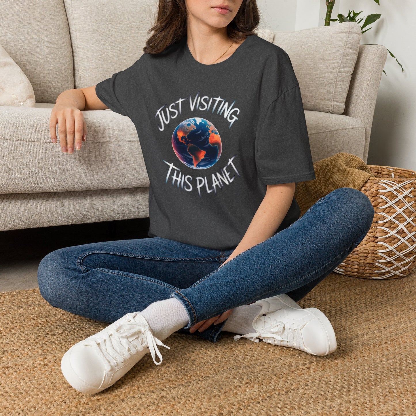 Just Visiting This Planet tee, Unisex Softstyle T-Shirt