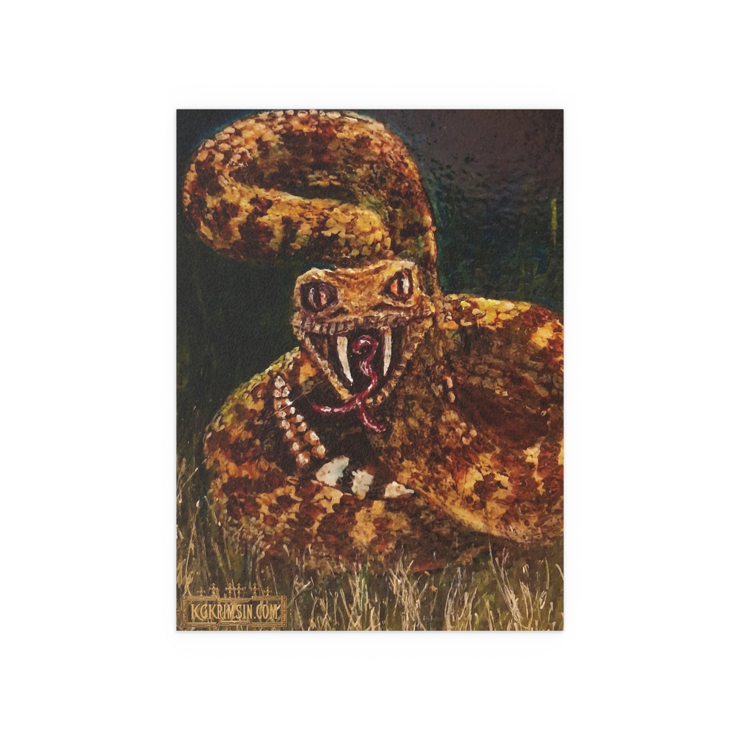 Desert Western Diamondback Rattlesnake Silk Poster — Southwest Fantasy