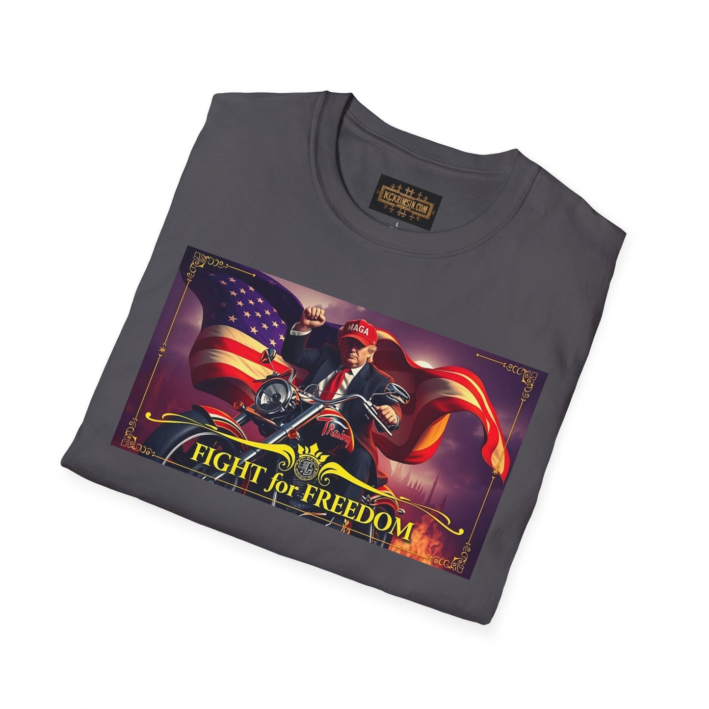 Graphic Tee - Donald Trump Fight for Freedom Motorcycle Shirt by KC KRIMSIN (Copy)