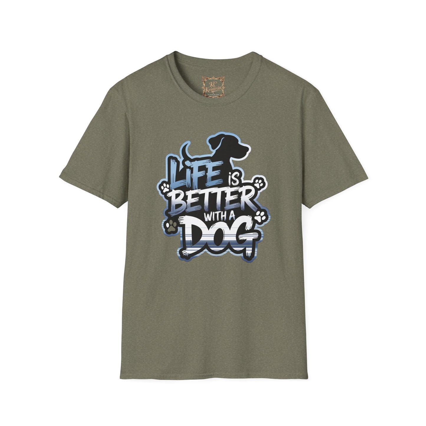 LIFE IS BETTER WITH A DOG tee, Unisex Softstyle T-Shirt