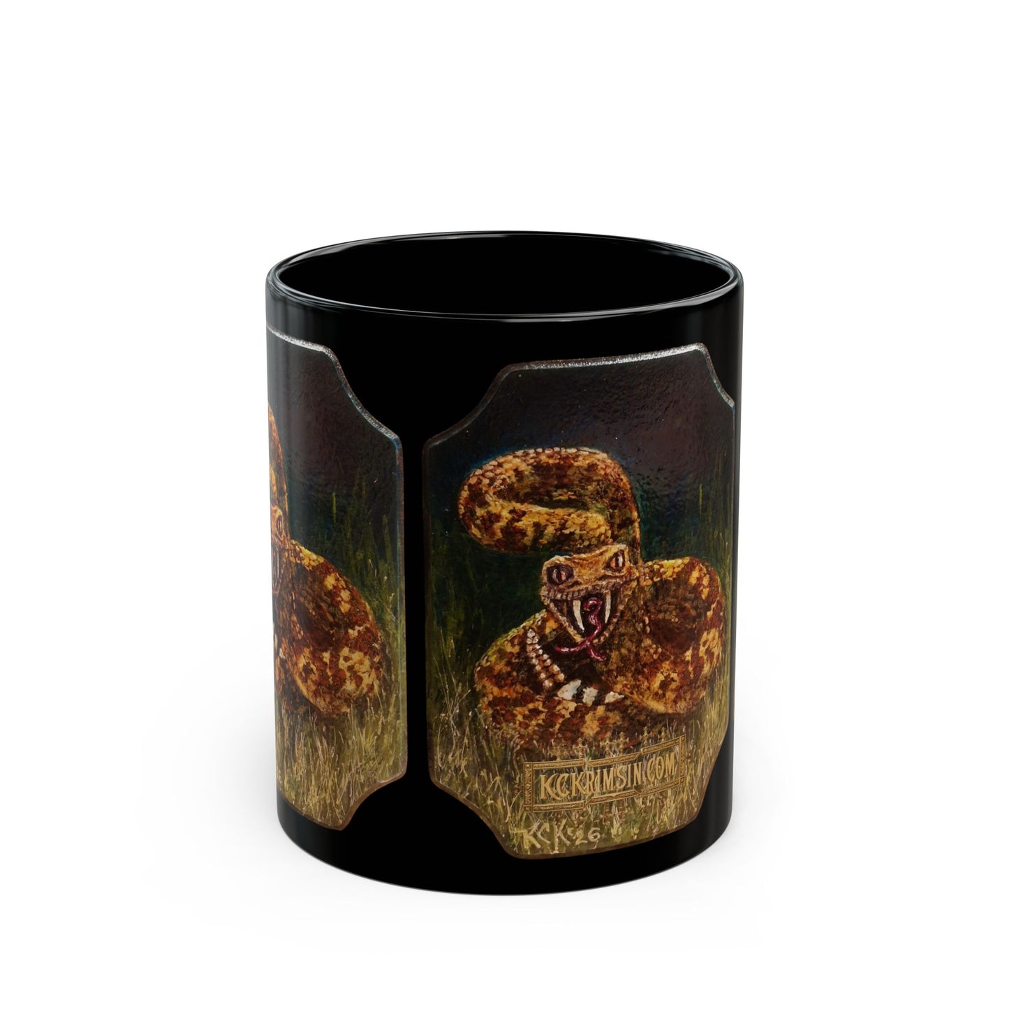 Black Ceramic Mug — Vintage Rattlesnake Spirit of the Southwest  Coffee Cup
