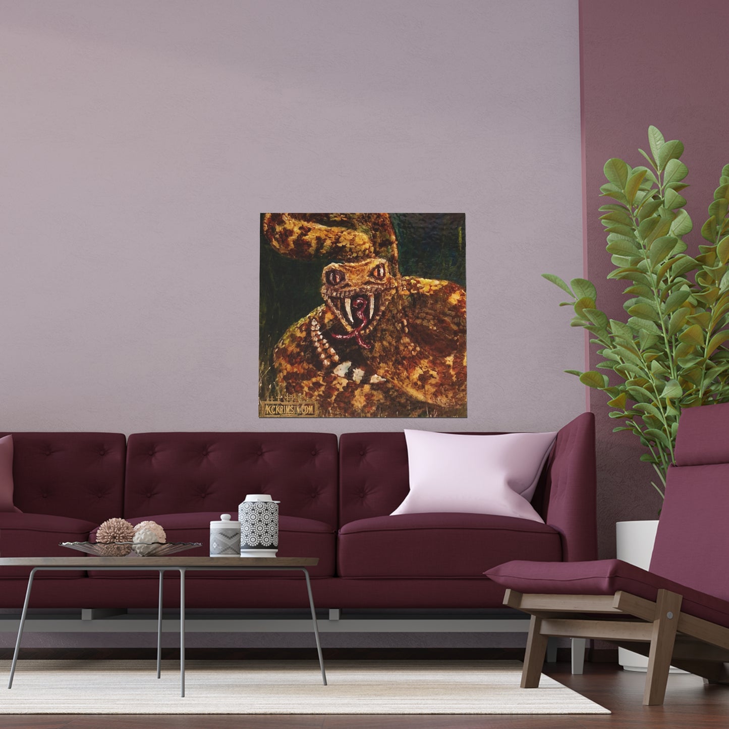 Desert Western Diamondback Rattlesnake Silk Poster — Southwest Fantasy