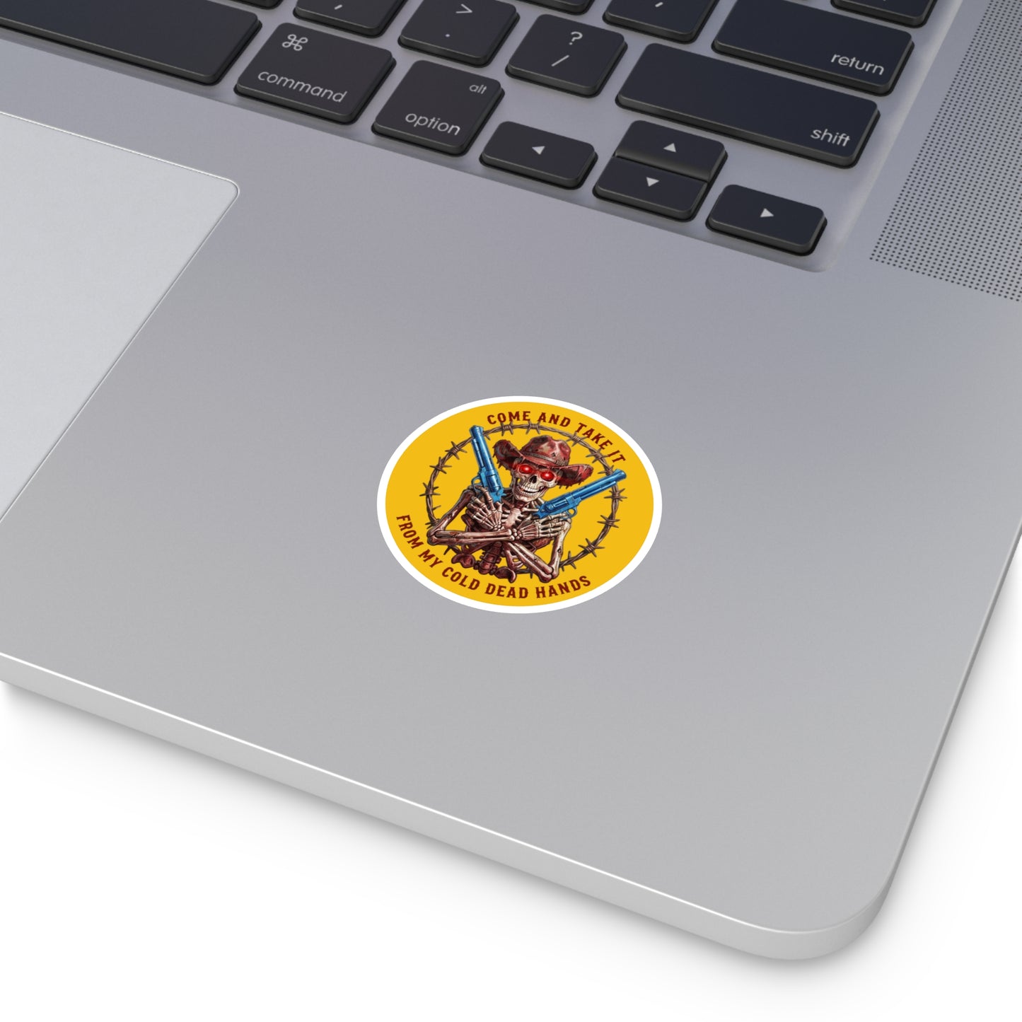 Auto Decal — “Come and Take It / From My Cold Dead Hands” Skeleton Cowboy Gun Design