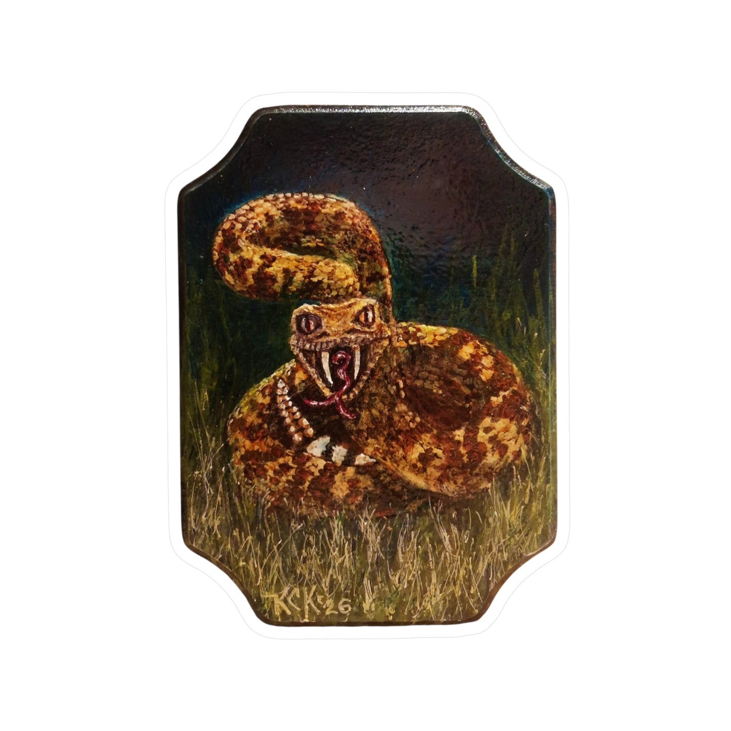 Rattlesnake Strike Kiss-Cut Vinyl Decal – Realistic Snake Artwork Sticker