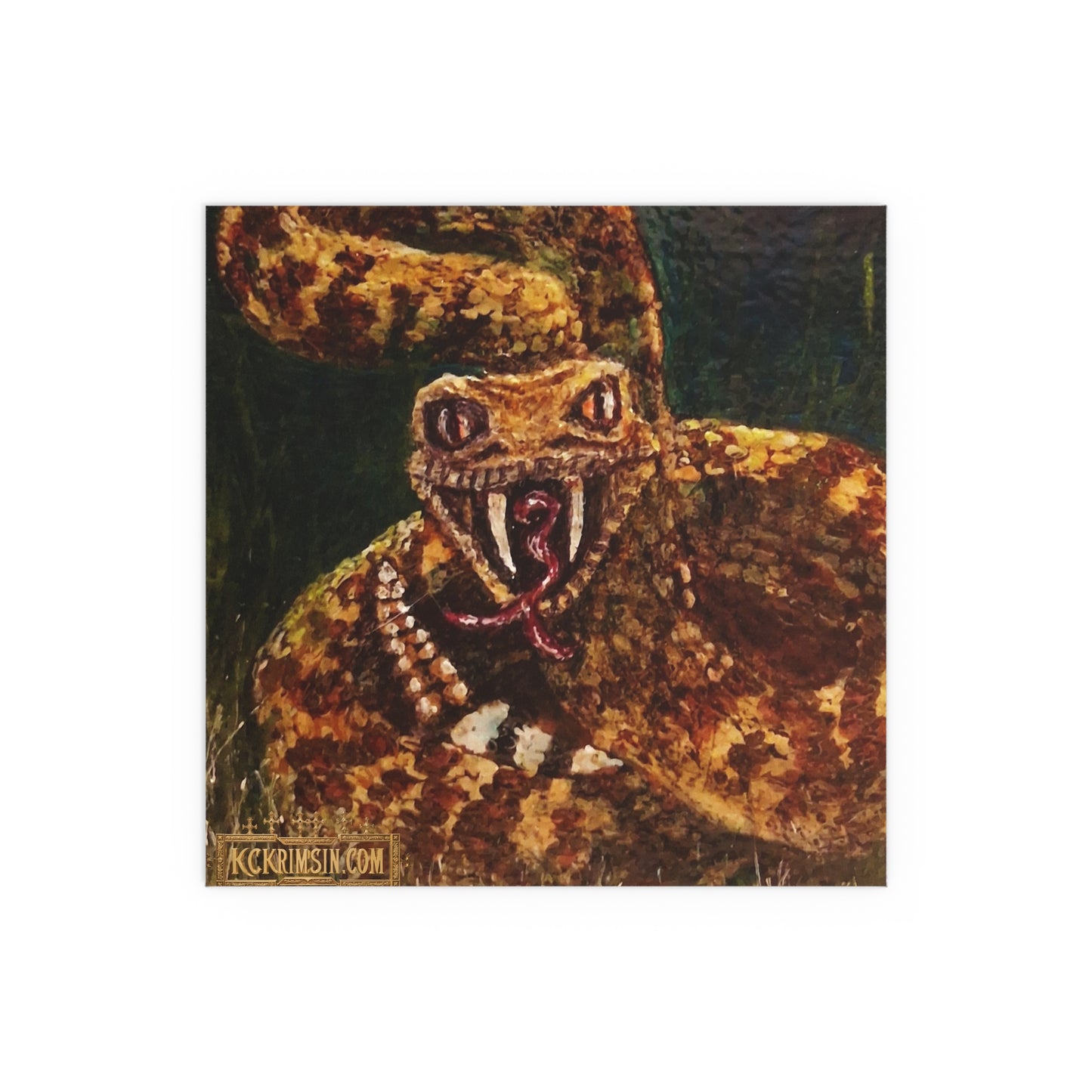 Desert Western Diamondback Rattlesnake Silk Poster — Southwest Fantasy