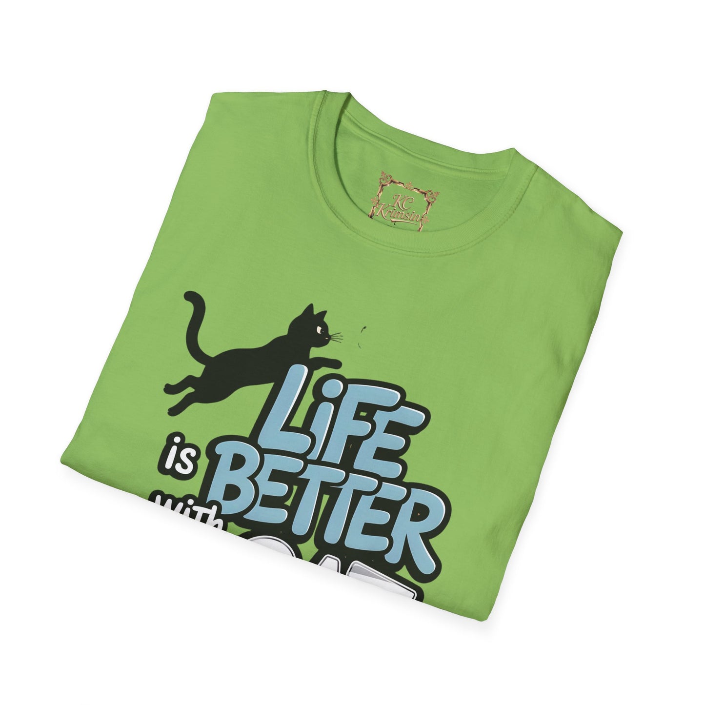 "Life is better with a Cat" tee, Unisex Softstyle T-Shirt
