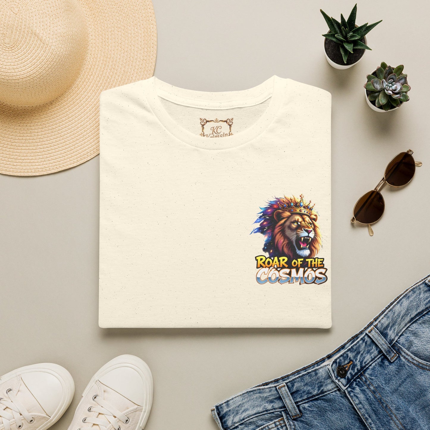 Roar of the Cosmos, King Lion double sided tee, Unisex Softstyle T-Shirt