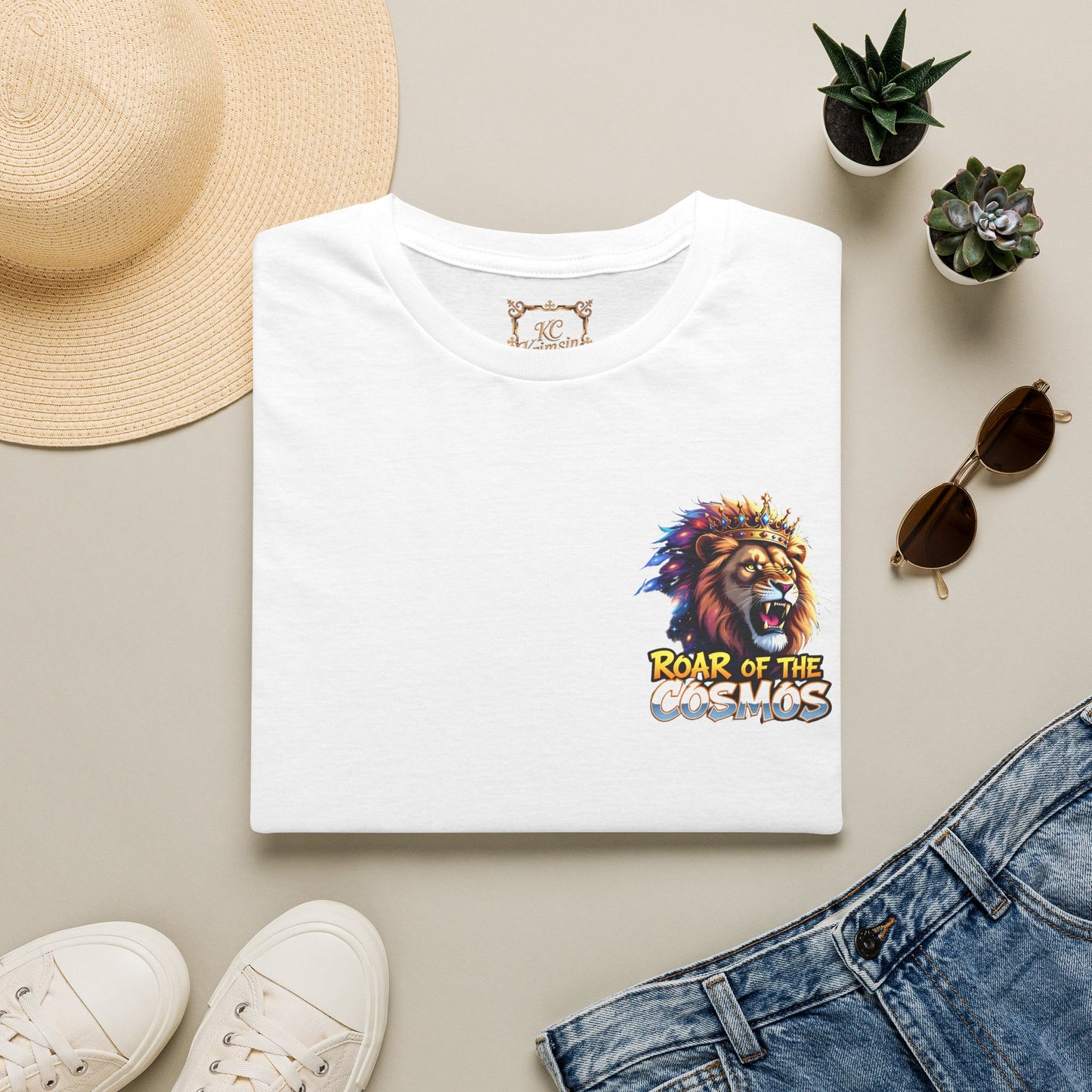 Roar of the Cosmos, King Lion double sided tee, Unisex Softstyle T-Shirt