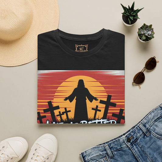 Life Is Better with Jesus Christian T-Shirt — Bold Silhouette Design