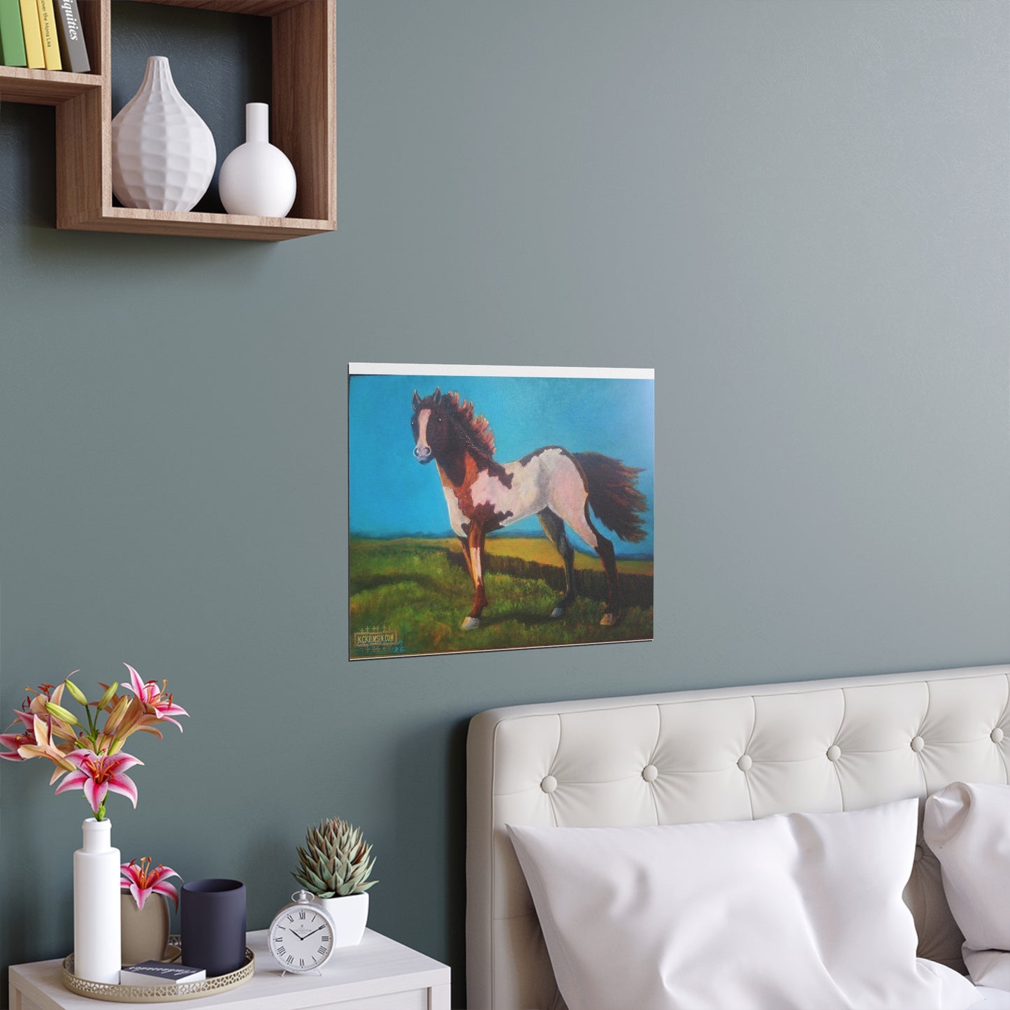 Wildfire Mustang Horse Desert Silk Poster — Southwest Fantasy Acrylic Print