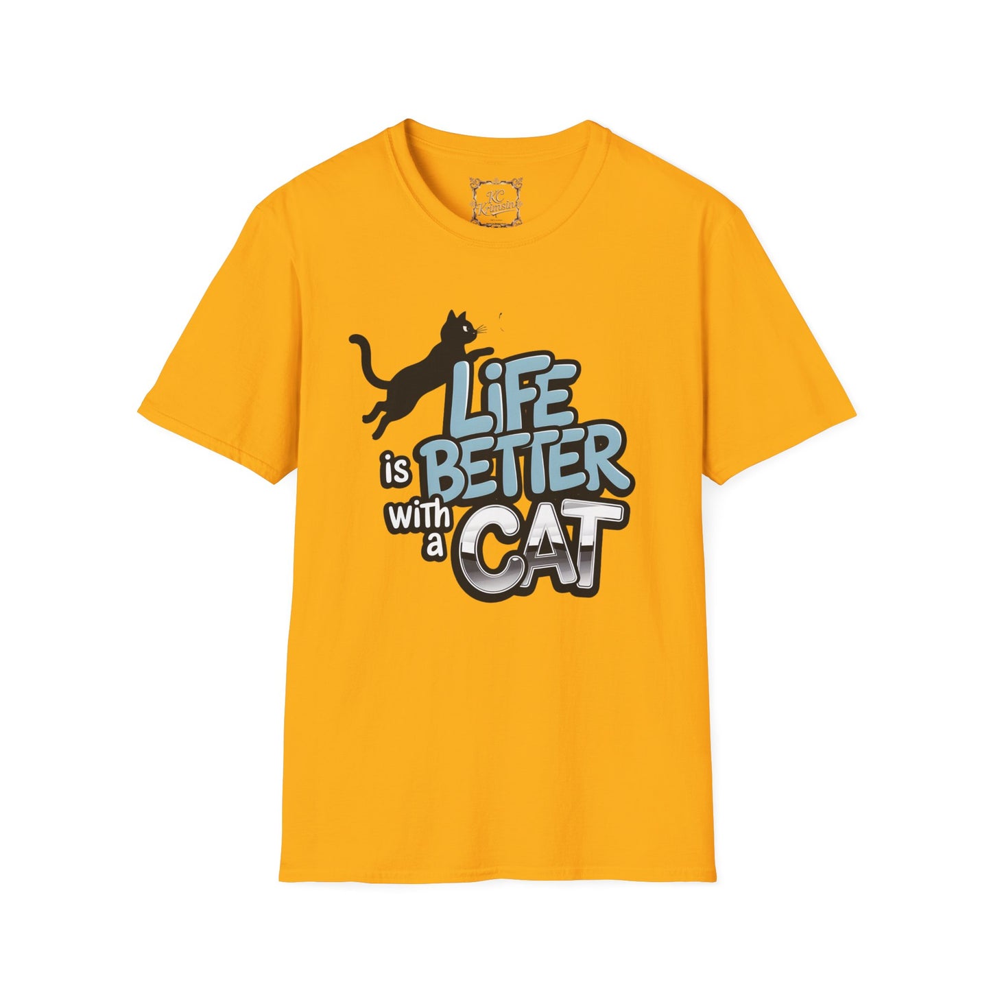 "Life is better with a Cat" tee, Unisex Softstyle T-Shirt