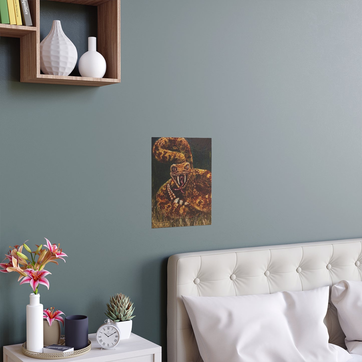 Desert Western Diamondback Rattlesnake Silk Poster — Southwest Fantasy