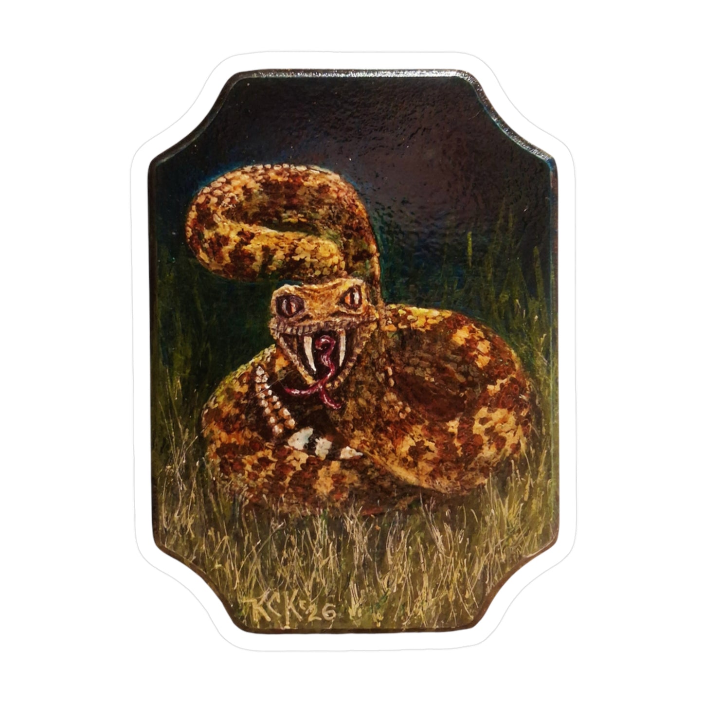 Rattlesnake Strike Kiss-Cut Vinyl Decal – Realistic Snake Artwork Sticker