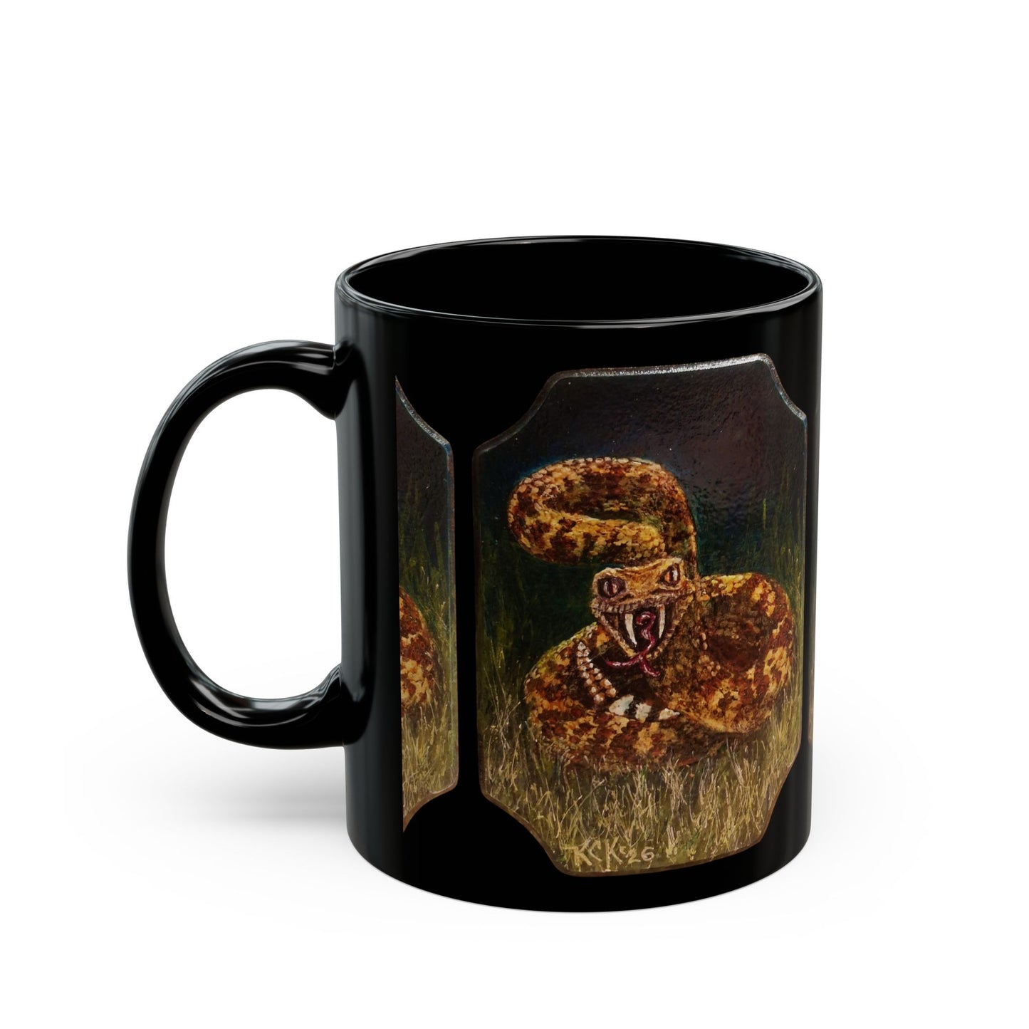 Black Ceramic Mug — Vintage Rattlesnake Spirit of the Southwest  Coffee Cup
