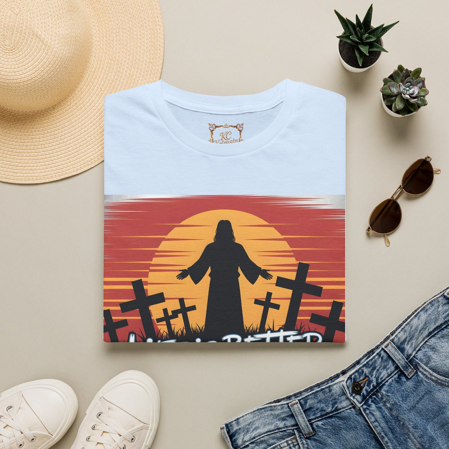 Life Is Better with Jesus Christian T-Shirt — Bold Silhouette Design