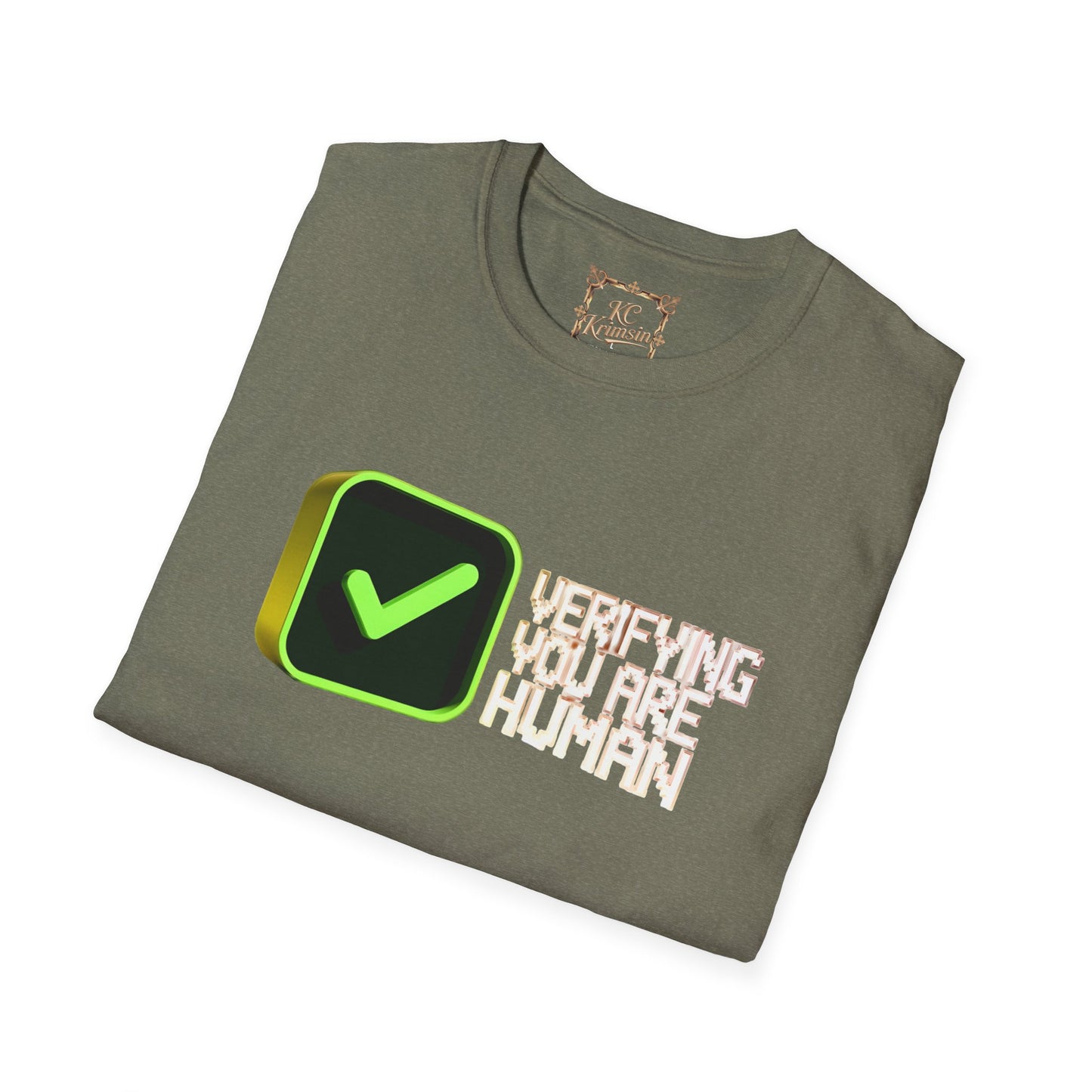 Verify you are HUMAN funny tee, Unisex Softstyle T-Shirt