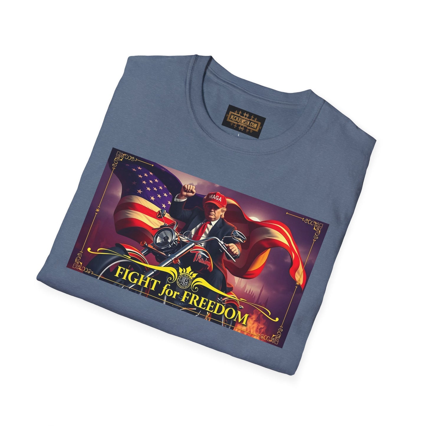 Graphic Tee - Donald Trump Fight for Freedom Motorcycle Shirt by KC KRIMSIN (Copy)