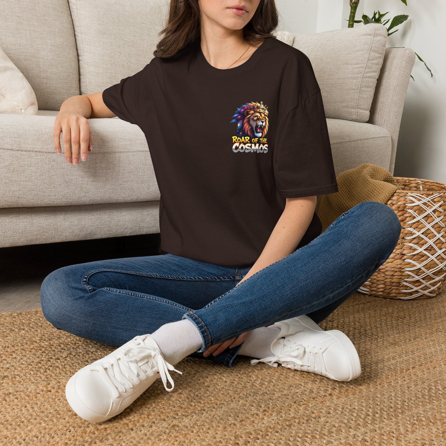Roar of the Cosmos, King Lion double sided tee, Unisex Softstyle T-Shirt