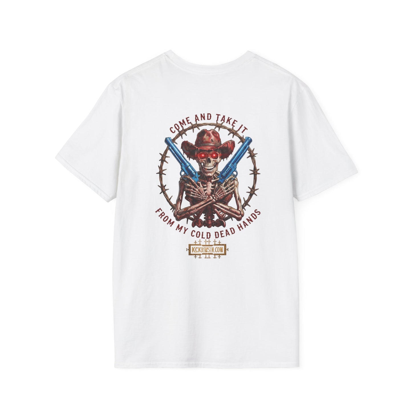 2nd Amendment Gunslinger T-Shirt dual print— "Come and Take It From My Cold, Dead Hands"