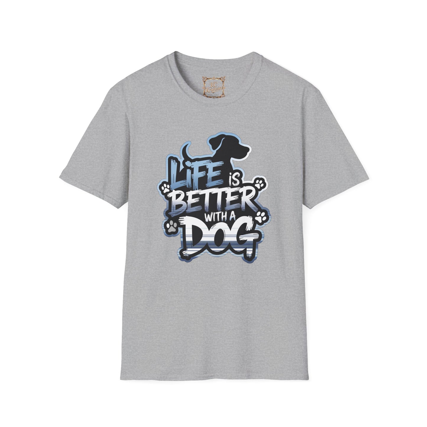 LIFE IS BETTER WITH A DOG tee, Unisex Softstyle T-Shirt