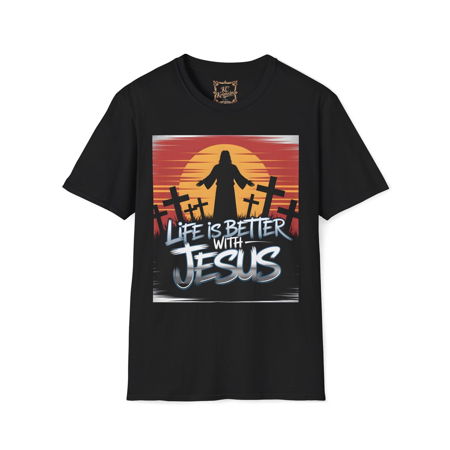 Life Is Better with Jesus Christian T-Shirt — Bold Silhouette Design