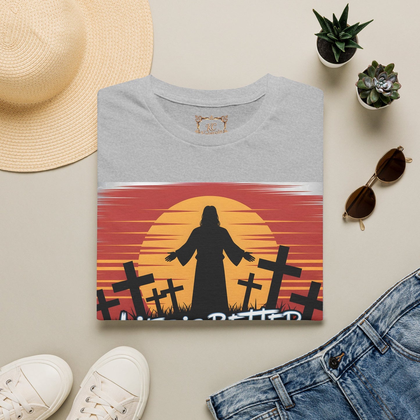 Life Is Better with Jesus Christian T-Shirt — Bold Silhouette Design