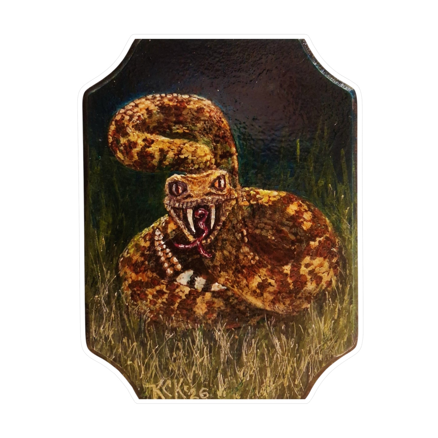 Rattlesnake Strike Kiss-Cut Vinyl Decal – Realistic Snake Artwork Sticker