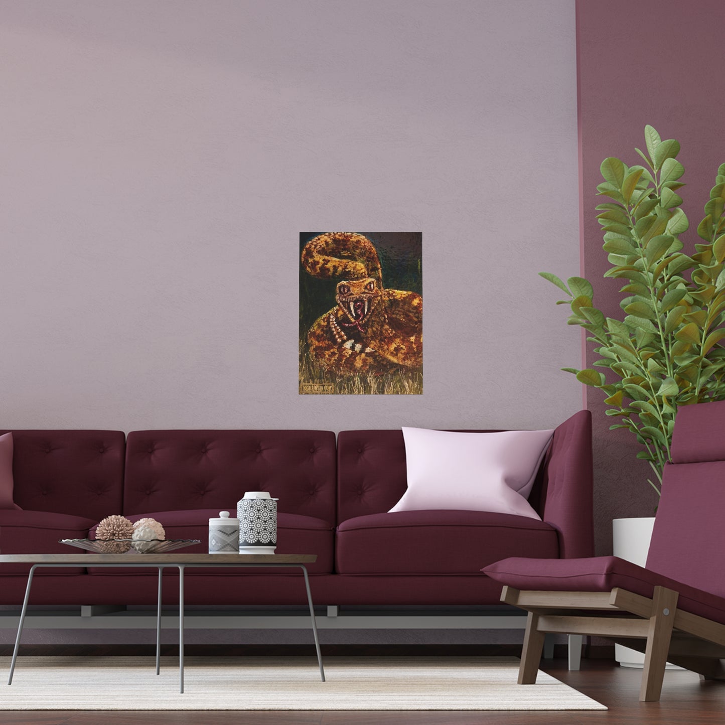 Desert Western Diamondback Rattlesnake Silk Poster — Southwest Fantasy