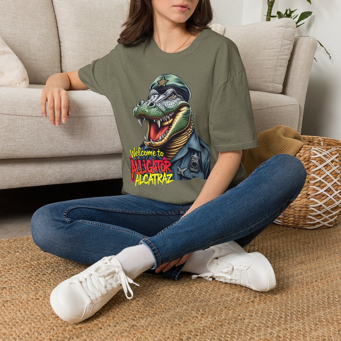Alligator Alcatraz tee, by KC KRIMSIN Unisex Softstyle T-Shirt
