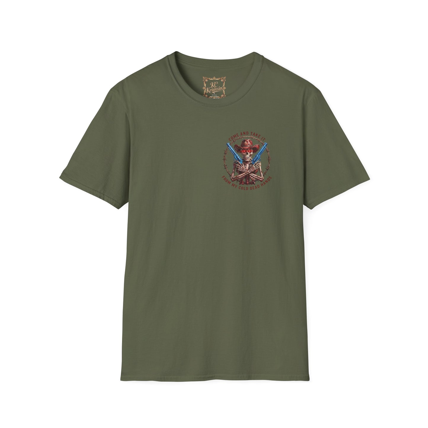 2nd Amendment Gunslinger T-Shirt dual print— "Come and Take It From My Cold, Dead Hands"