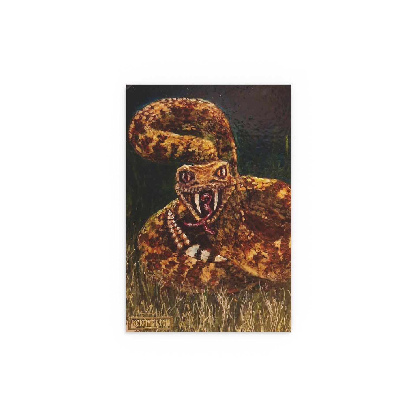 Desert Western Diamondback Rattlesnake Silk Poster — Southwest Fantasy