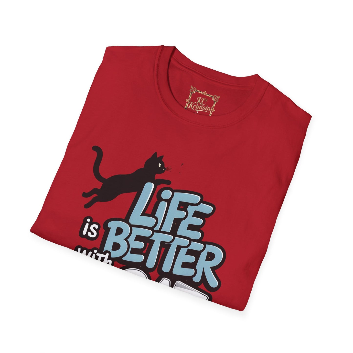 "Life is better with a Cat" tee, Unisex Softstyle T-Shirt